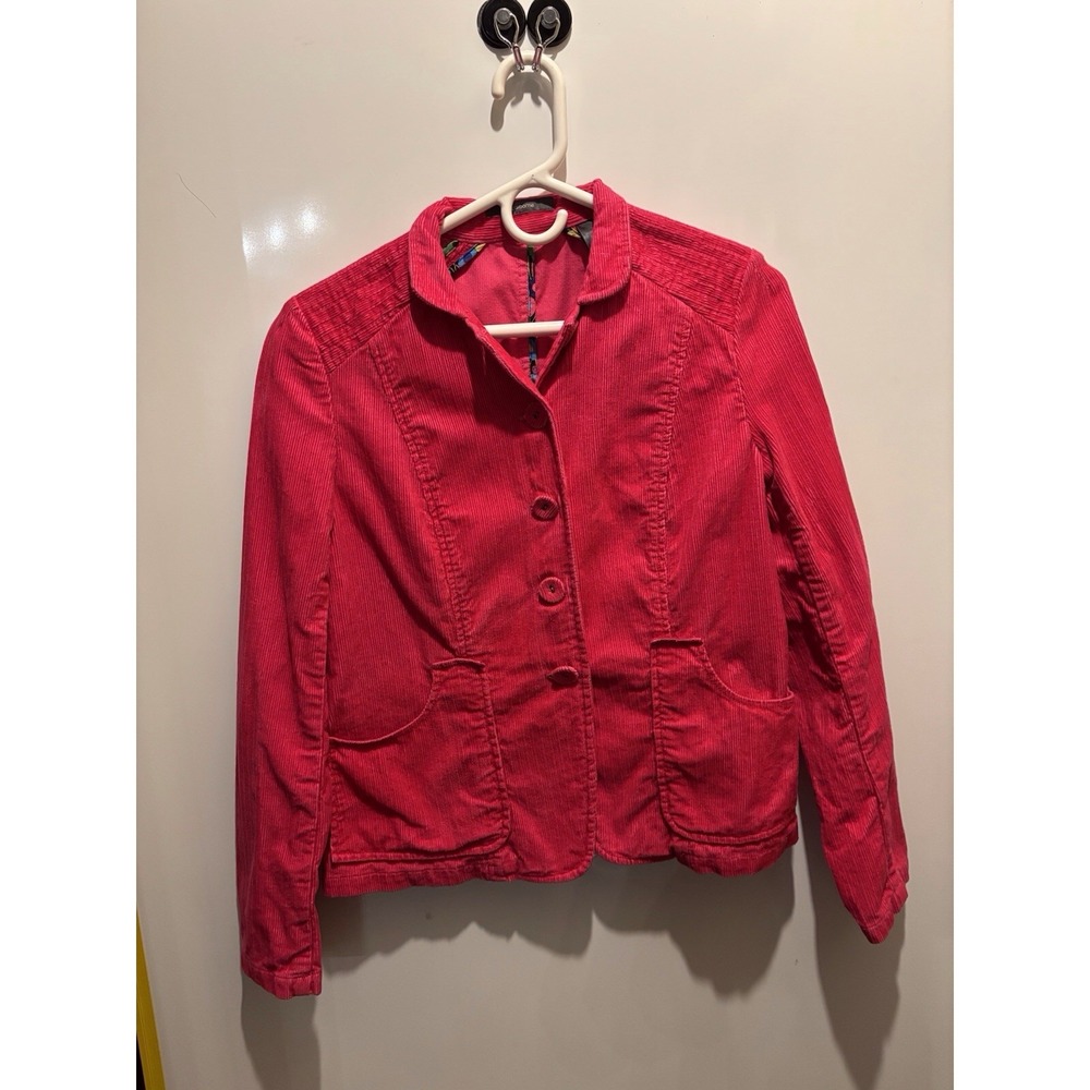 Liz Claiborne Ladies Size M Hot Pink Corduroy Blazer Pit To Pit 18" L 22"